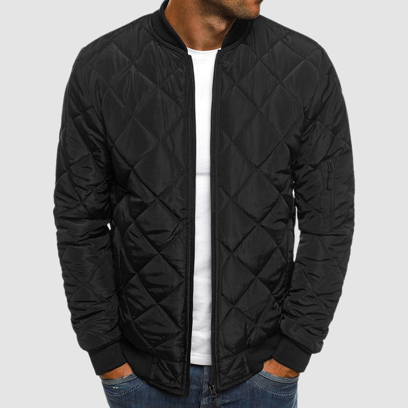 Benedict Quilted Jacket for Men – Lightweight with diamond pattern, zip closure and pockets