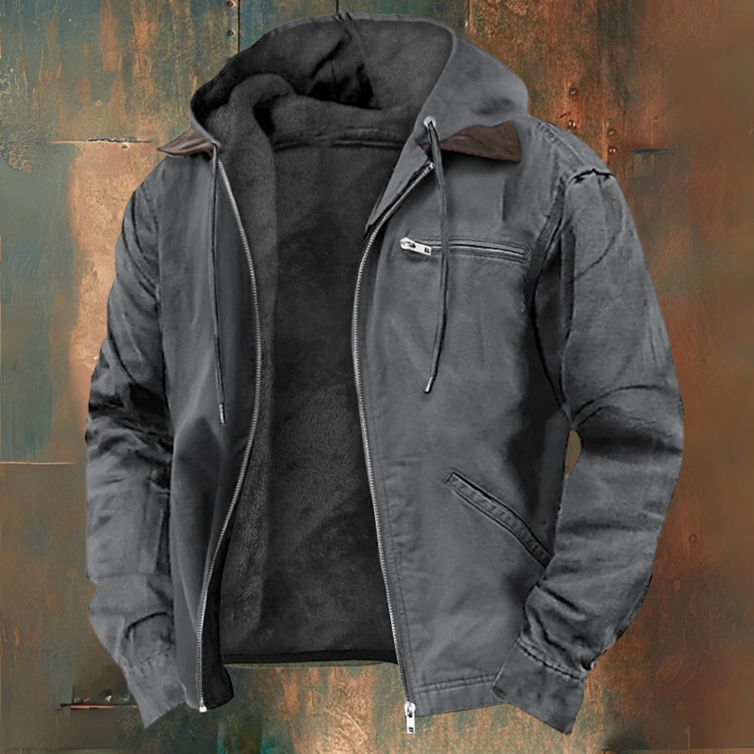 Caleb Veste Western Homme – Lightweight Autumn-Winter Overshirt with Hood Authentic Style