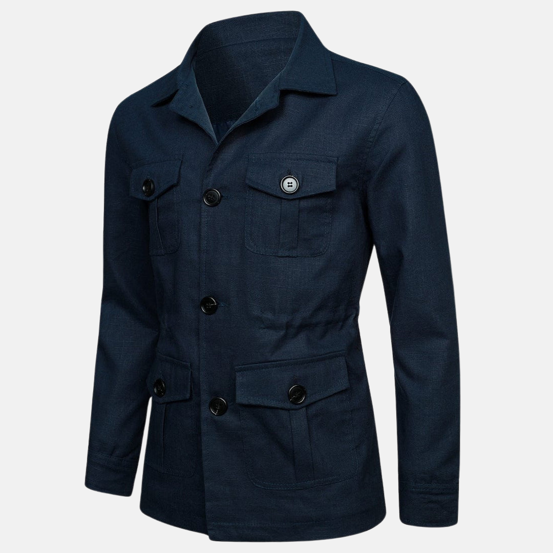 Vince Elegant Men's Jacket – Classic Style with Multiple Pockets & Button Closure