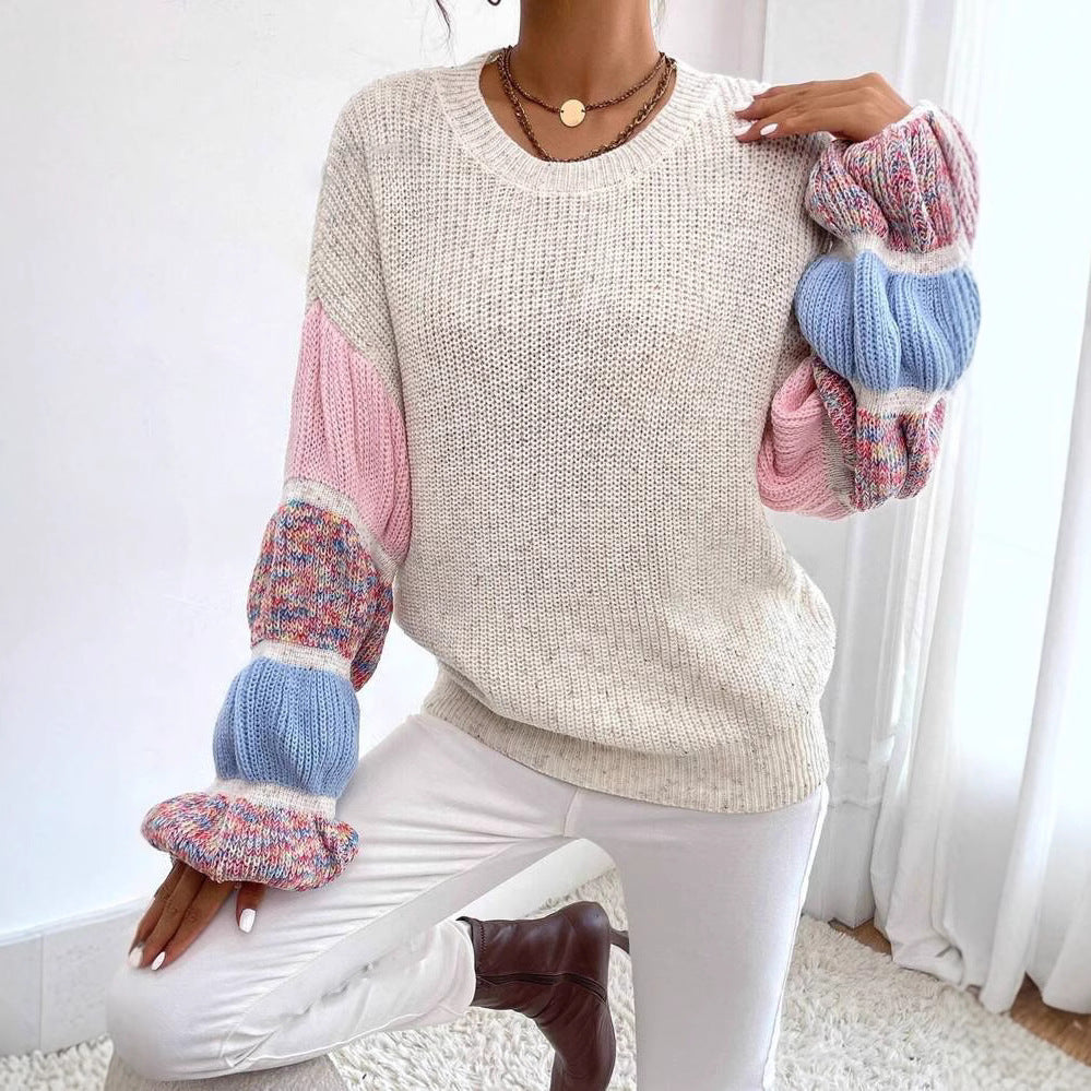 Delilah Pullover Knitted Multicolor for Women – Soft and Warm Sweater with Casual Fit and Layered Design