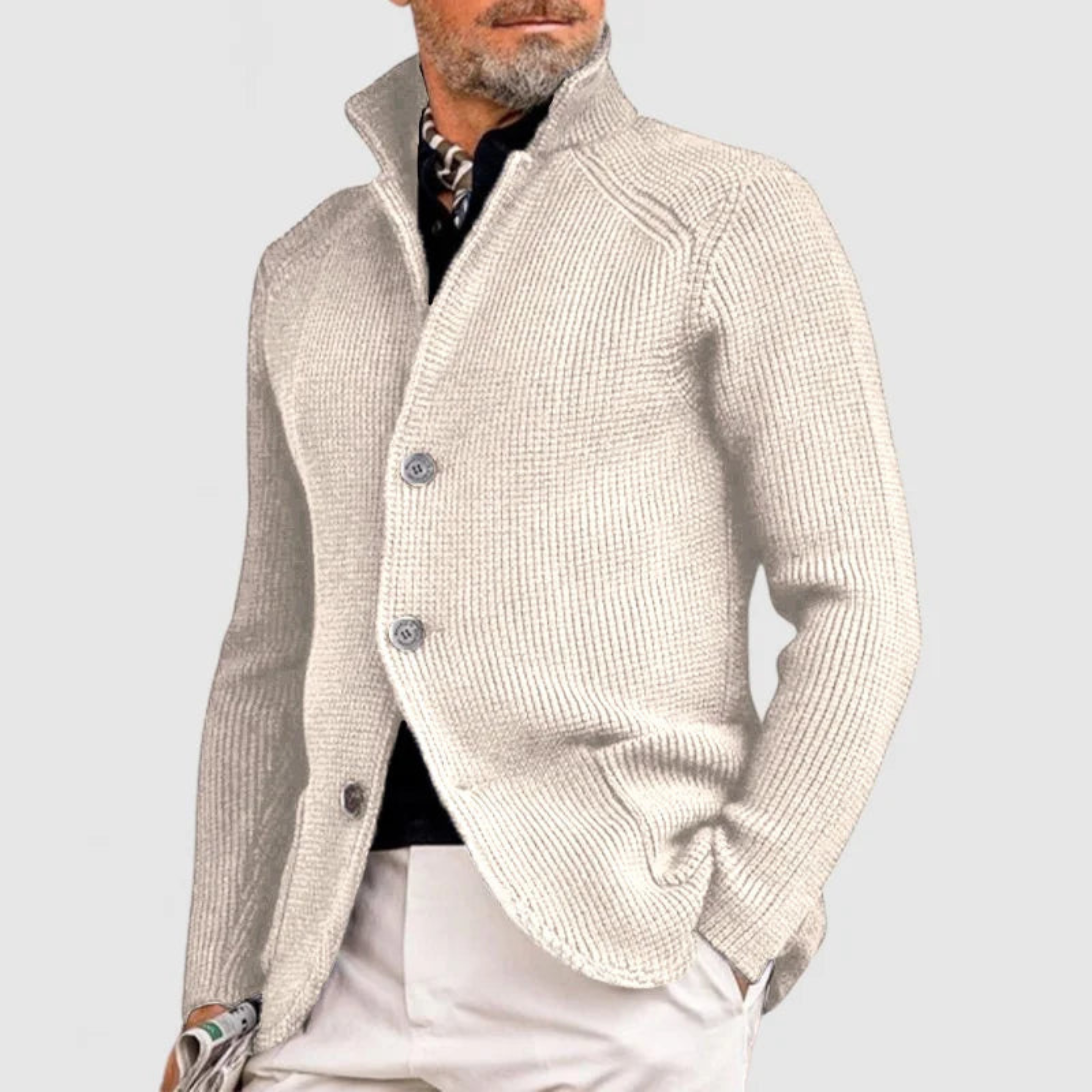 Thom Men's Jacket – Versatile Comfortable & Elegant Knit Cardigan for Everyday Use