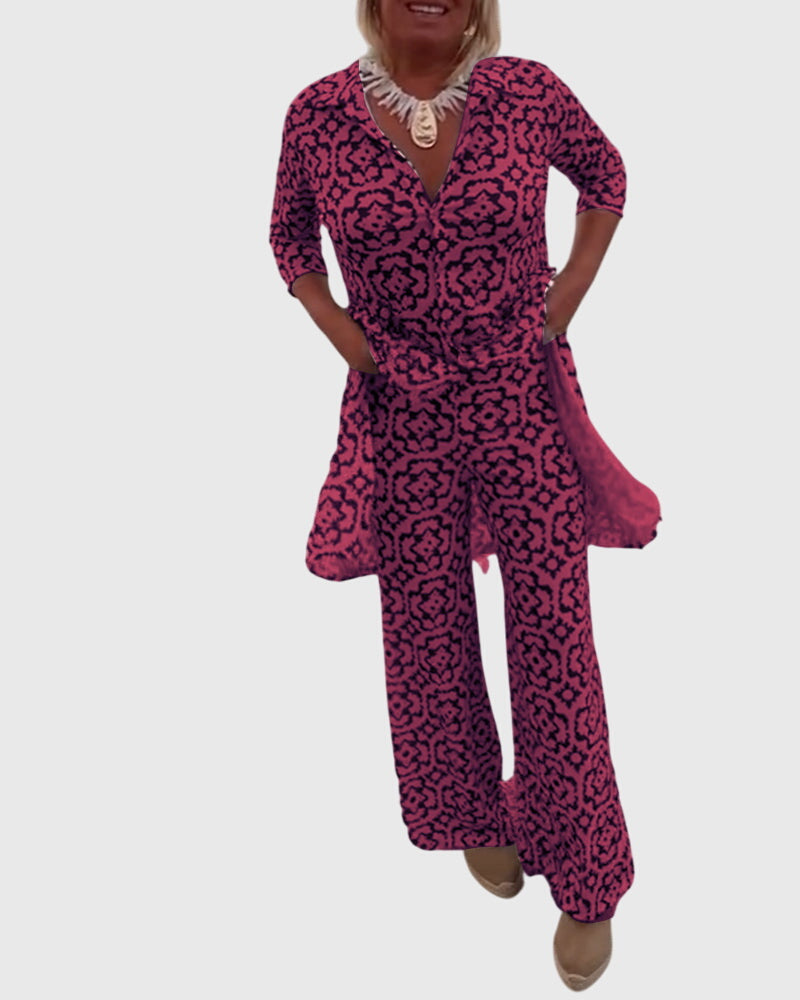 Elegant Vintage Two-Piece Set – Flattering Silhouette