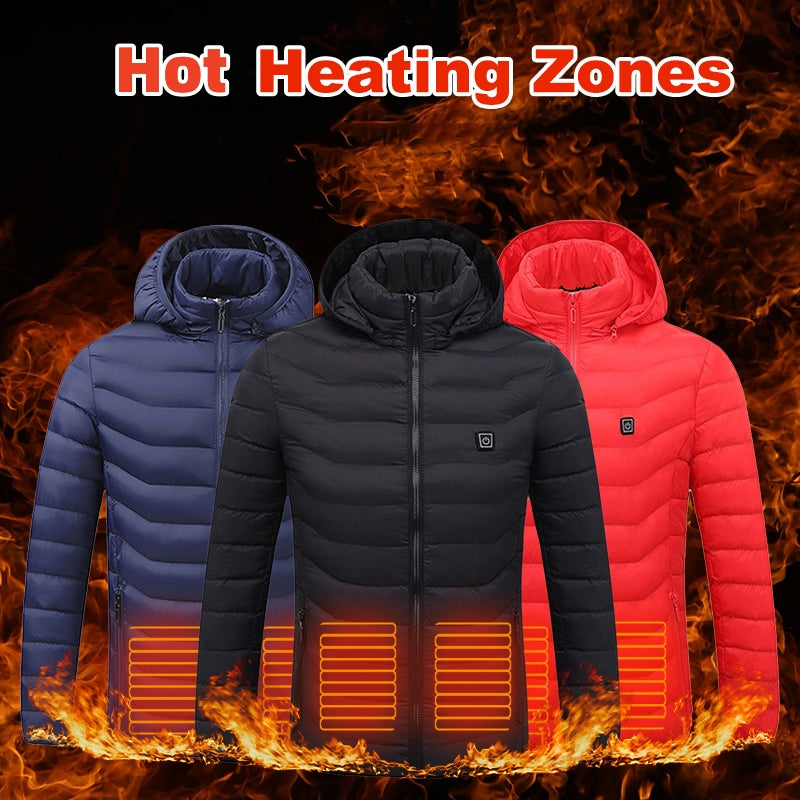 Axel Men's Winter Heated Jacket – Waterproof Softshell with Hood & Built-in Heating
