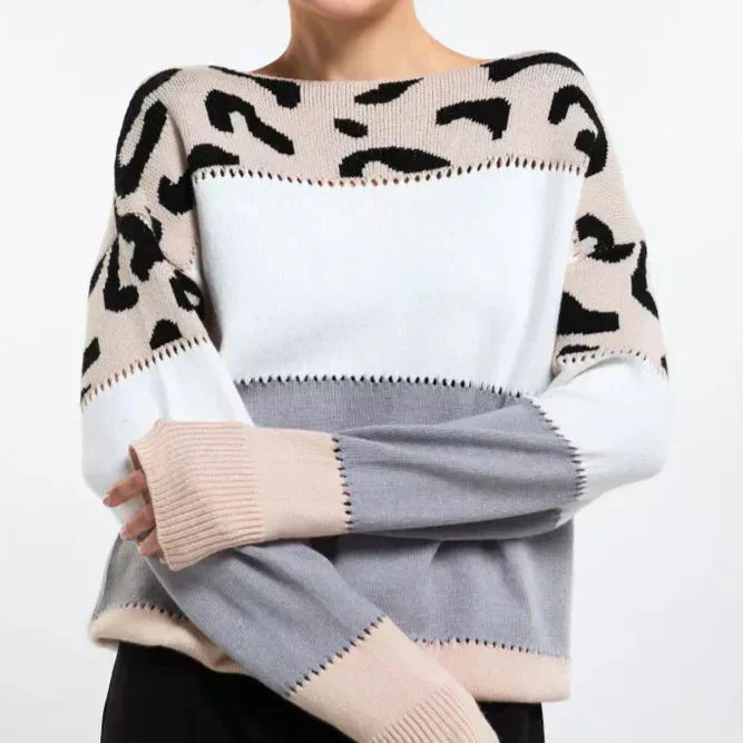 Alianna Pull Woman – Chic Soft & Comfortable Leopard Fleece for Casual Style