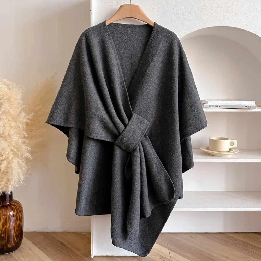Vivian Cape Coat Woman – Elegant Winter Poncho Windbreaker in Soft & Warm Microfibers