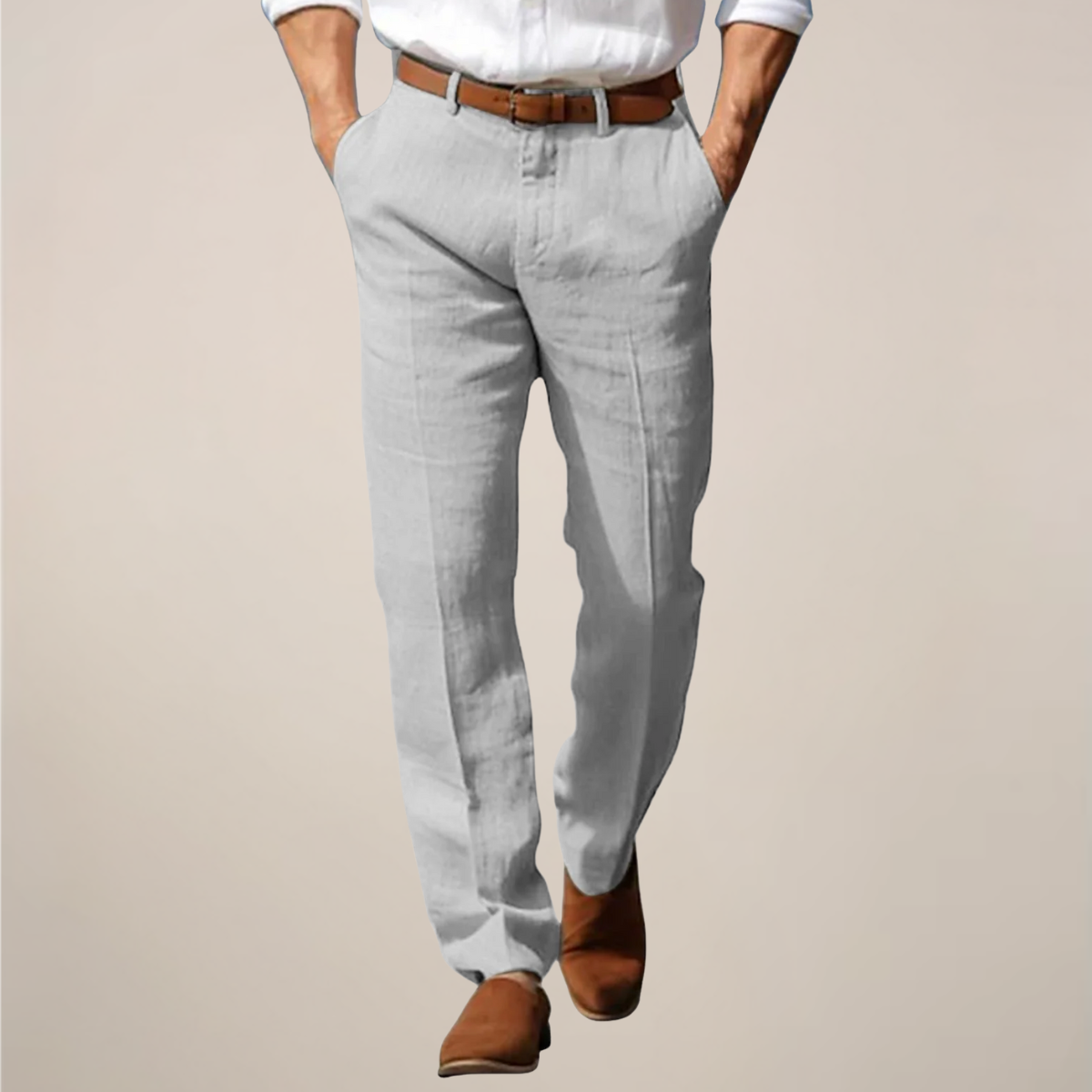 Men’s Lightweight Straight-Leg Trousers – Breathable Summer Smart-Casual Pants