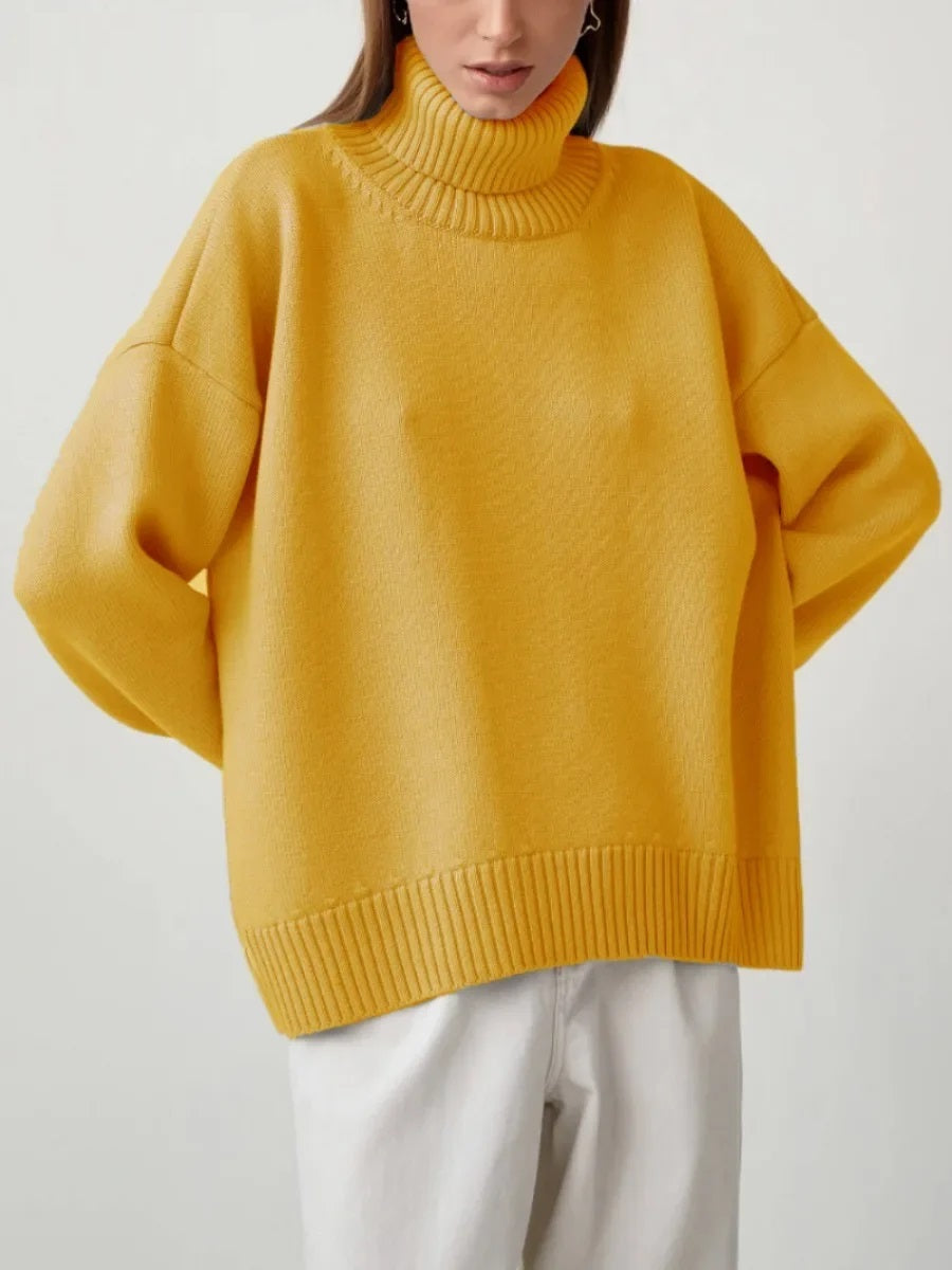 Elise Oversized Turtleneck Sweater for Women – Soft and Warm Knit Sweater with Timeless Style