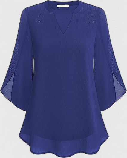 Denim V-Neck Women's Top – Flattering Silhouette & All-Day Comfort