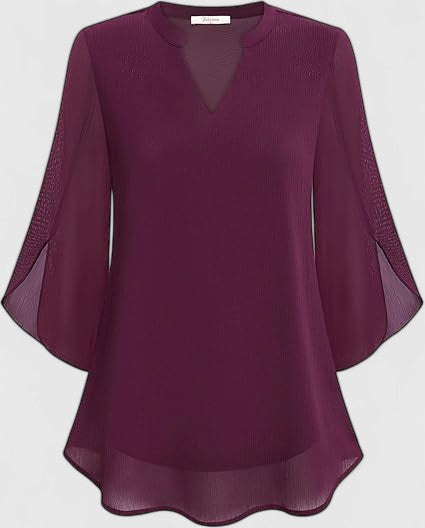 Denim V-Neck Women's Top – Flattering Silhouette & All-Day Comfort