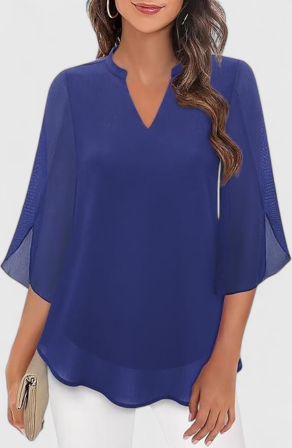 Denim V-Neck Women's Top – Flattering Silhouette & All-Day Comfort