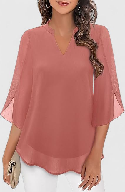 Denim V-Neck Women's Top – Flattering Silhouette & All-Day Comfort