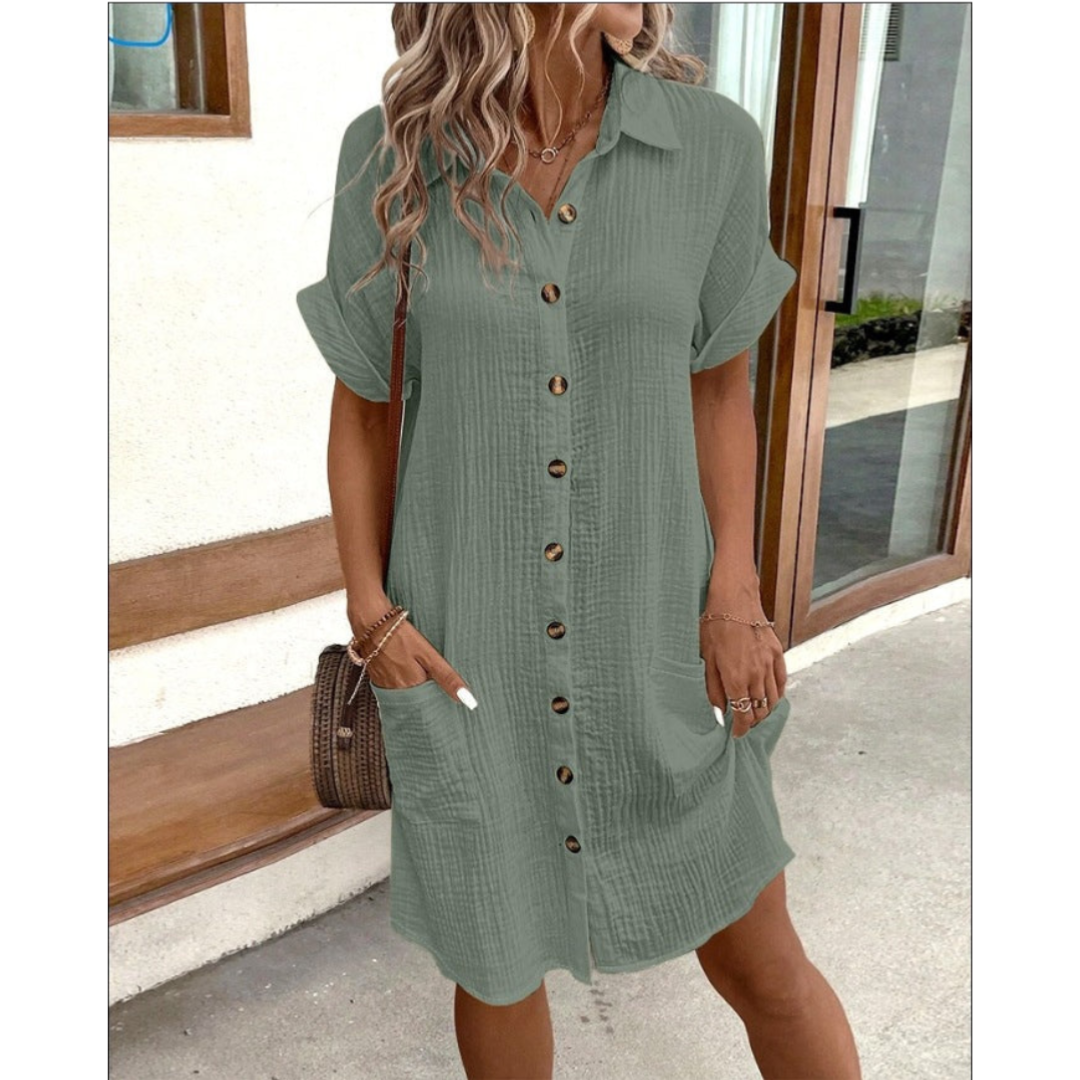 Stylish Button Down Shirt Dress for Women
