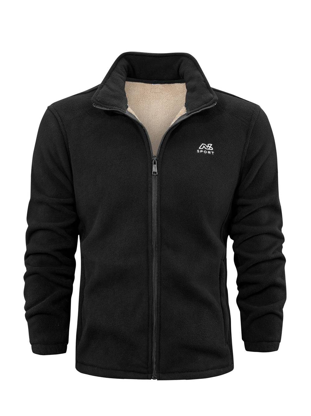 Alex Unisex Fleece Vest – Warm Sherpa Lined Jacket with Stand-Up Collar & Zipper Closure