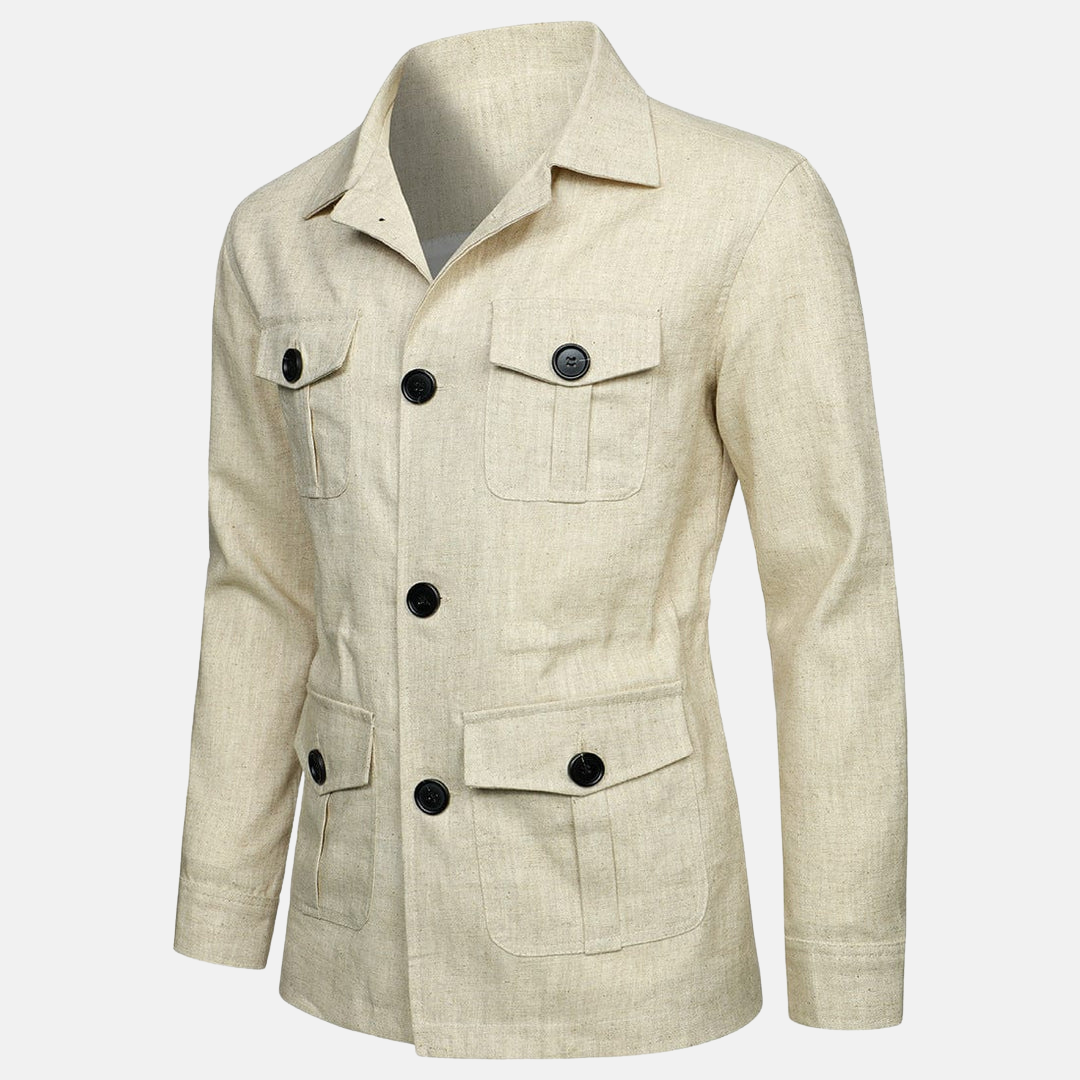 Vince Elegant Men's Jacket – Classic Style with Multiple Pockets & Button Closure