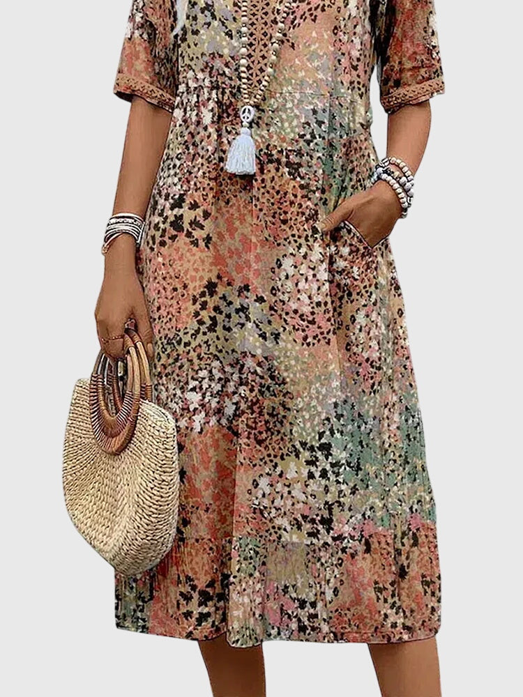 Floral Midi Dress – Breathable Fabric & Lightweight Feel