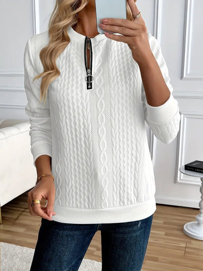 Margaux Sweat Woman Winter – Comfortable Knitted Zip-up Sweater with Elegant Design