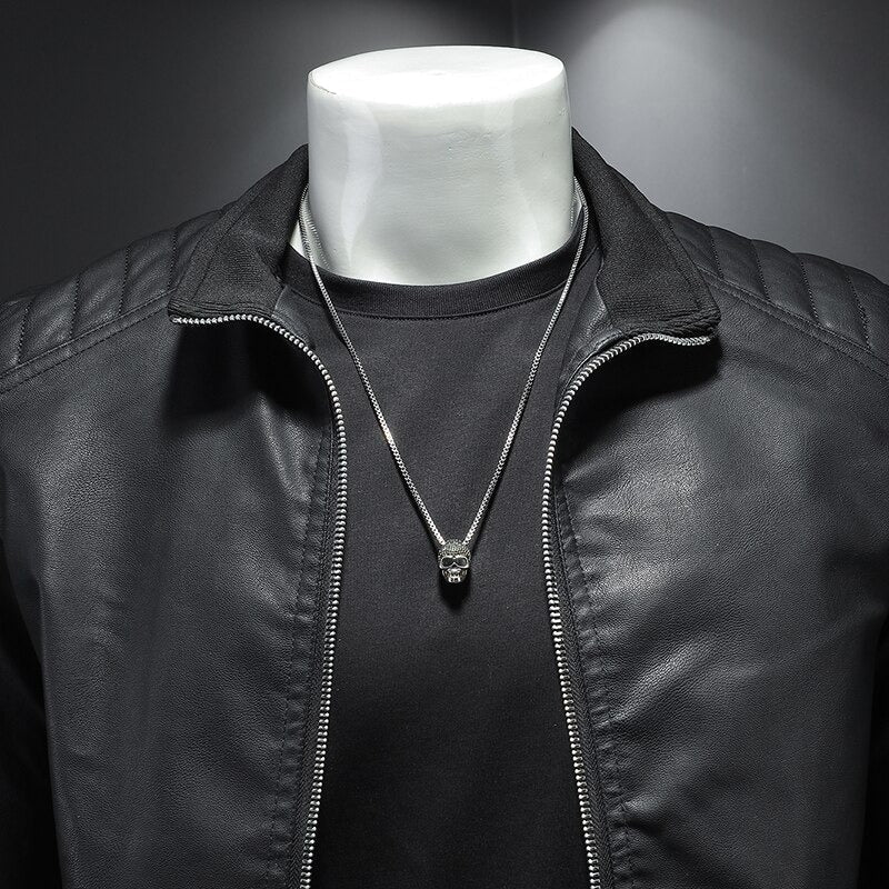 Lance Men's Leather Jacket – Elegant, Comfortable with Regular Fit & Zipper Closure