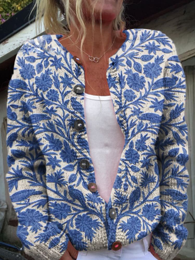 Braelynn Gilet Woman – Elegant Floral Pattern Vest with Comfortable Round Neck