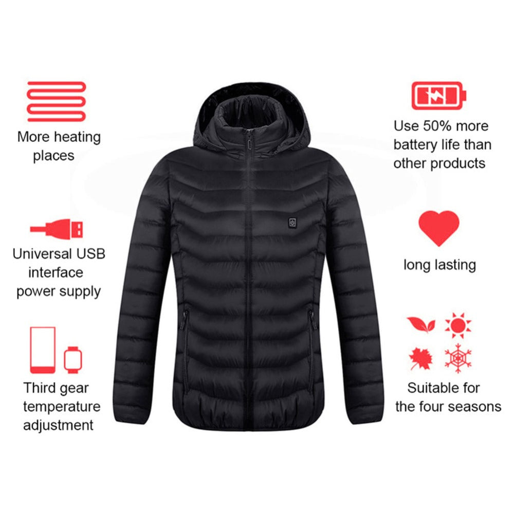 Axel Men's Winter Heated Jacket – Waterproof Softshell with Hood & Built-in Heating