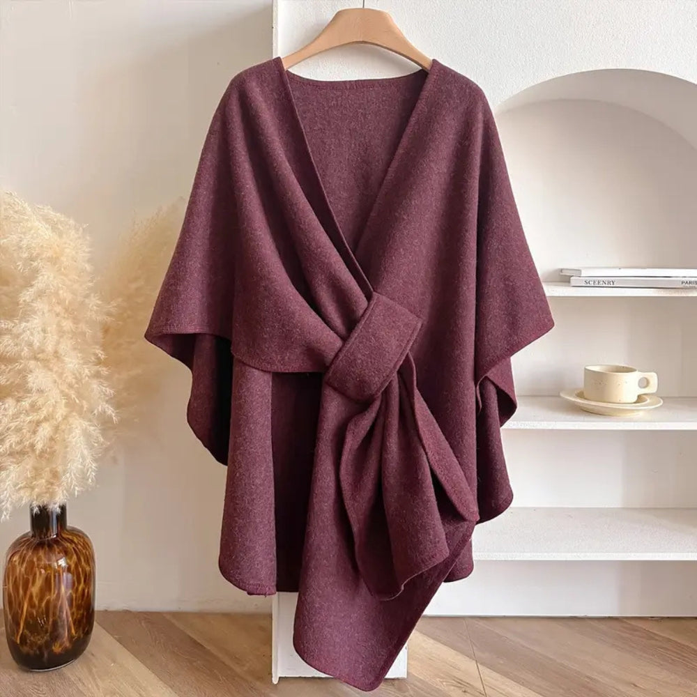Vivian Cape Coat Woman – Elegant Winter Poncho Windbreaker in Soft & Warm Microfibers
