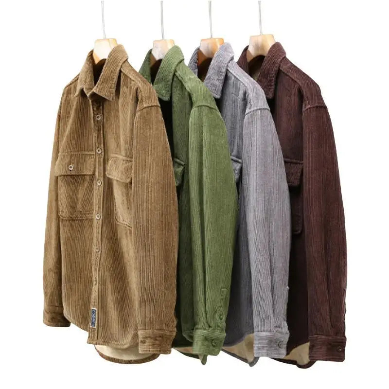Emerson Corduroy Velvet Jacket Men – Warm Fleece Lining & Casual Style