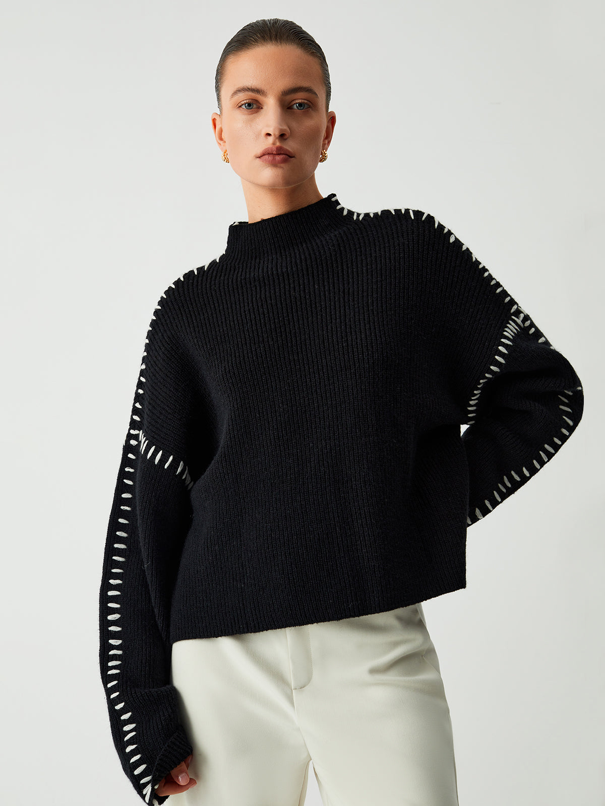 Kayla Pull Woman – Oversize Sweater with High Neck in Soft Chic & Comfortable Knit
