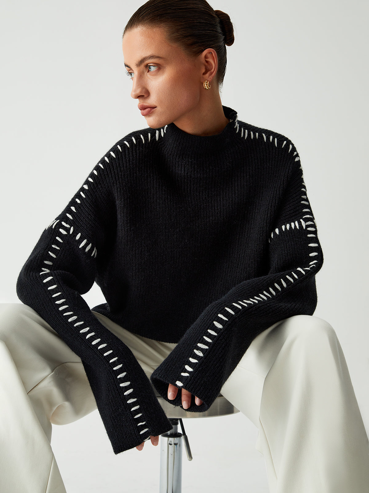 Kayla Pull Woman – Oversize Sweater with High Neck in Soft Chic & Comfortable Knit