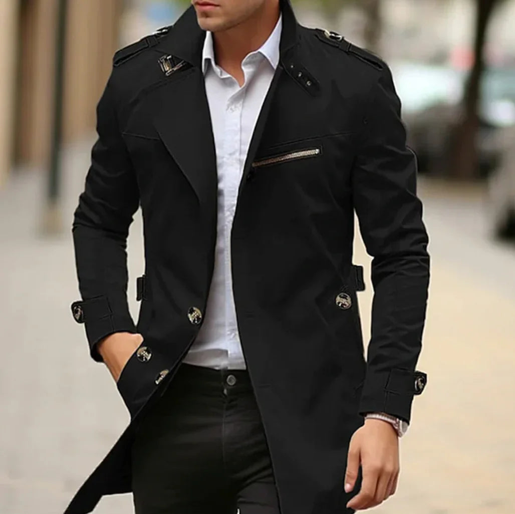 Nelio Men's Autumn Elegant Coat – Chic & Comfortable Italian Trench