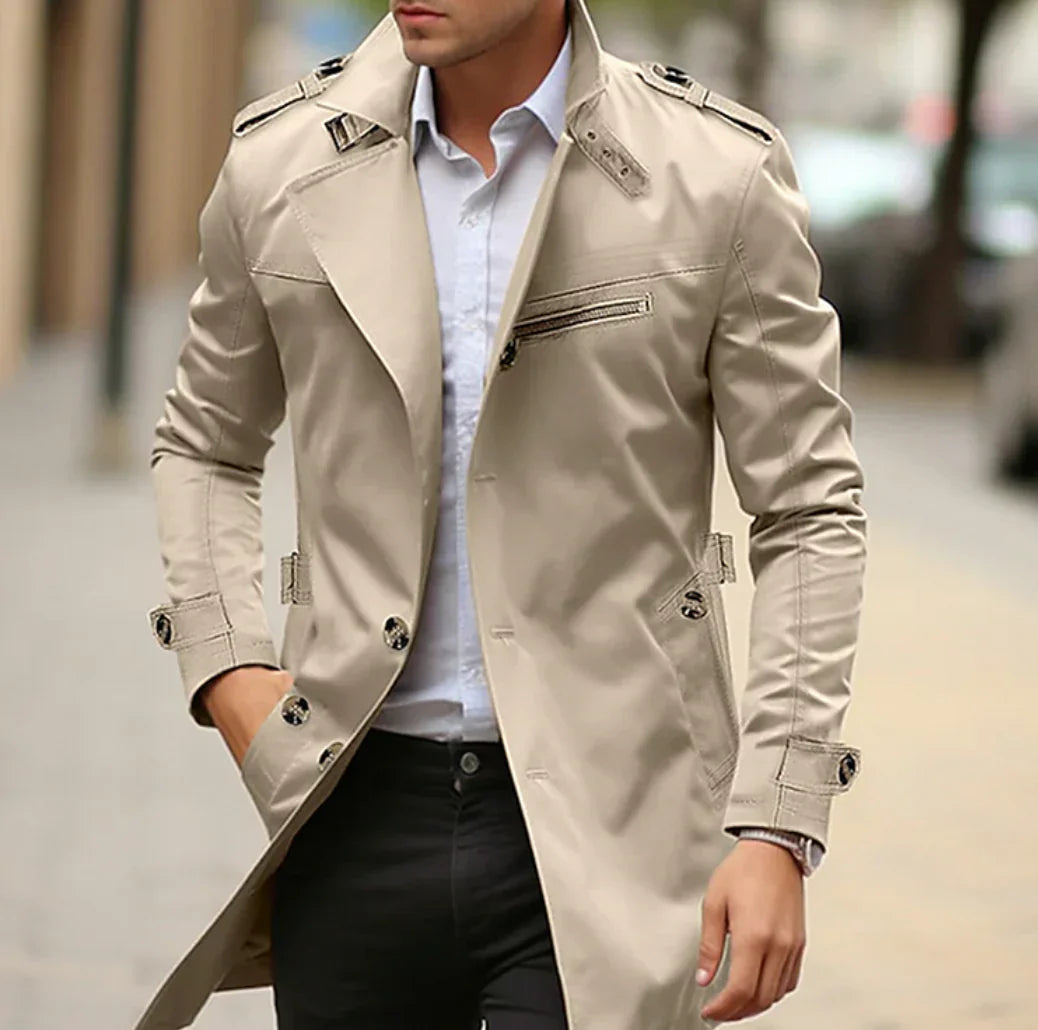 Nelio Men's Autumn Elegant Coat – Chic & Comfortable Italian Trench