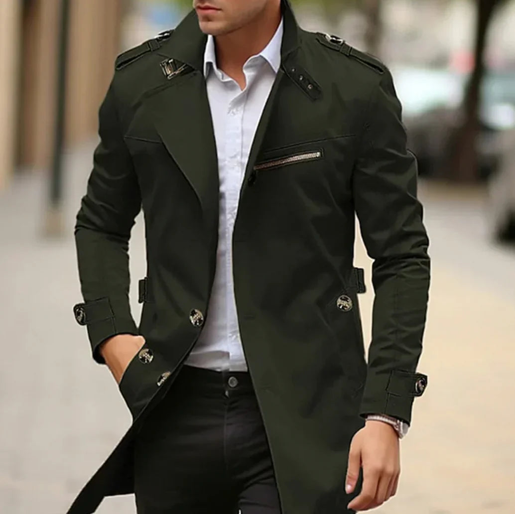 Nelio Men's Autumn Elegant Coat – Chic & Comfortable Italian Trench