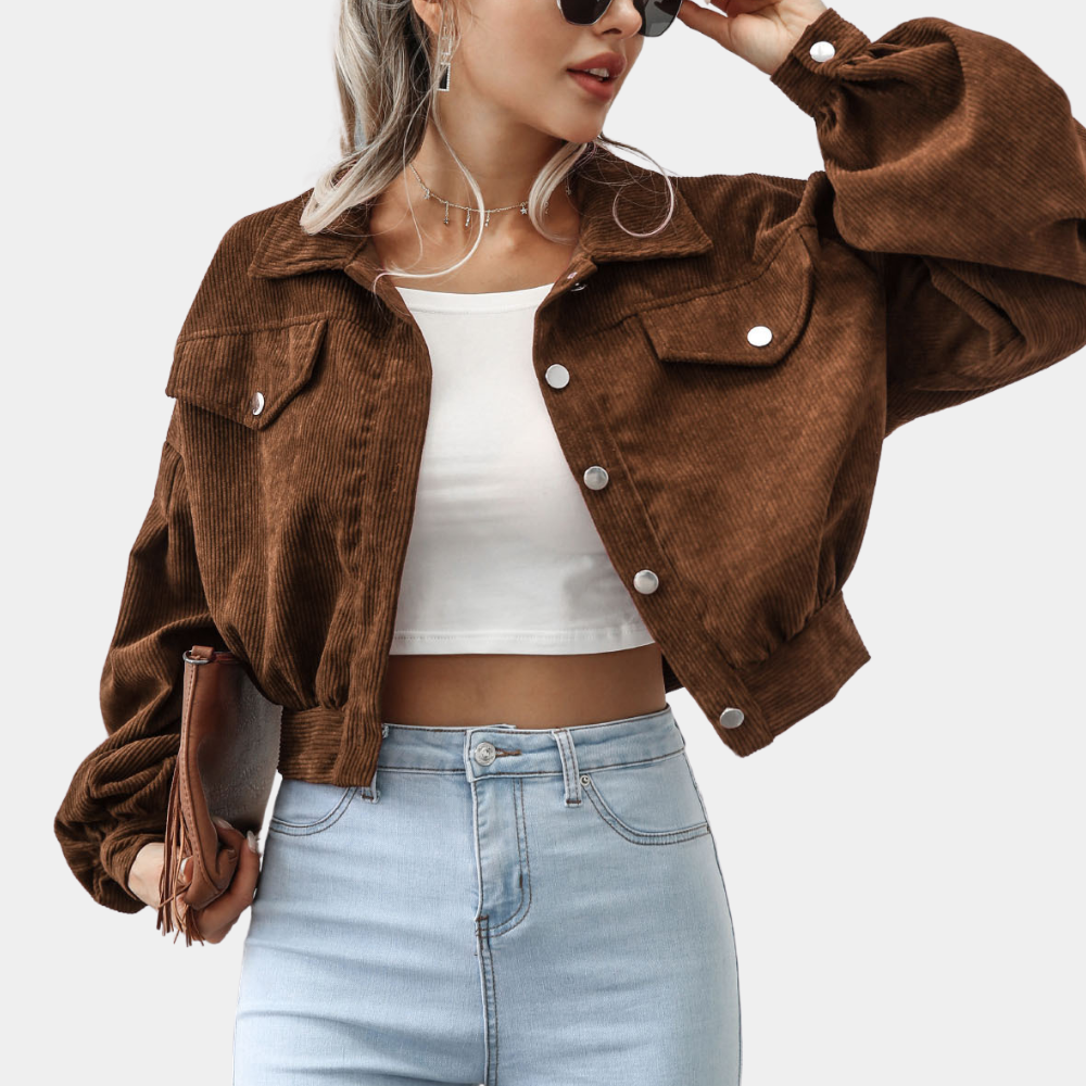 Bethany Women's Jacket – Short in Cotton Velvet, Retro & Casual Look