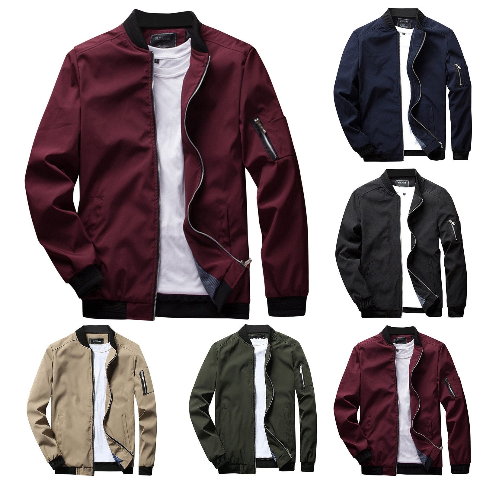 Tyler Men's Zip-Up Jacket – Straight cut with sleeve pocket and ribbed cuffs