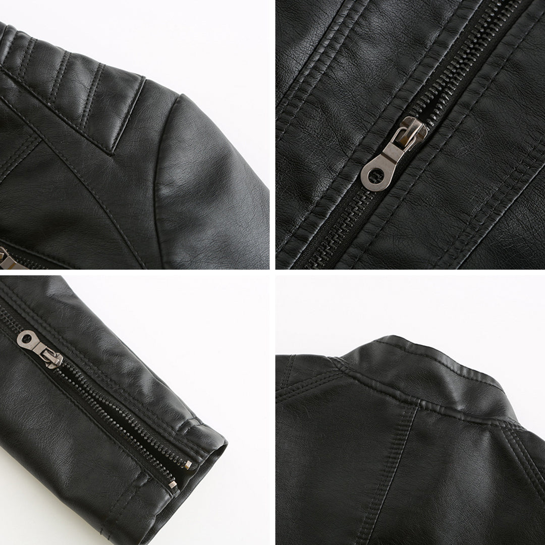Andrijana Veste Femme – Elegant Soft Leather Jacket with Asymmetric Closure