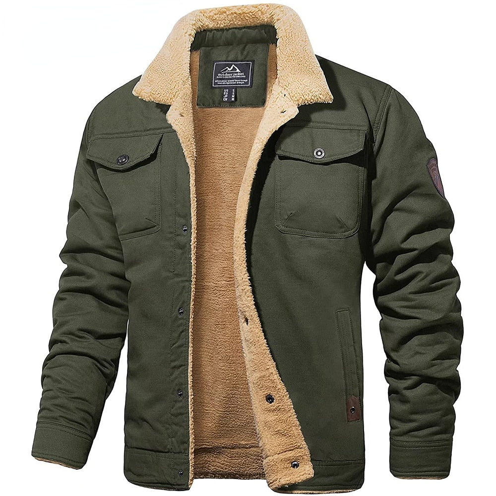 Henri Men's Winter Jacket – Warm Blouson with Sherpa Lining & Faux Fur Collar