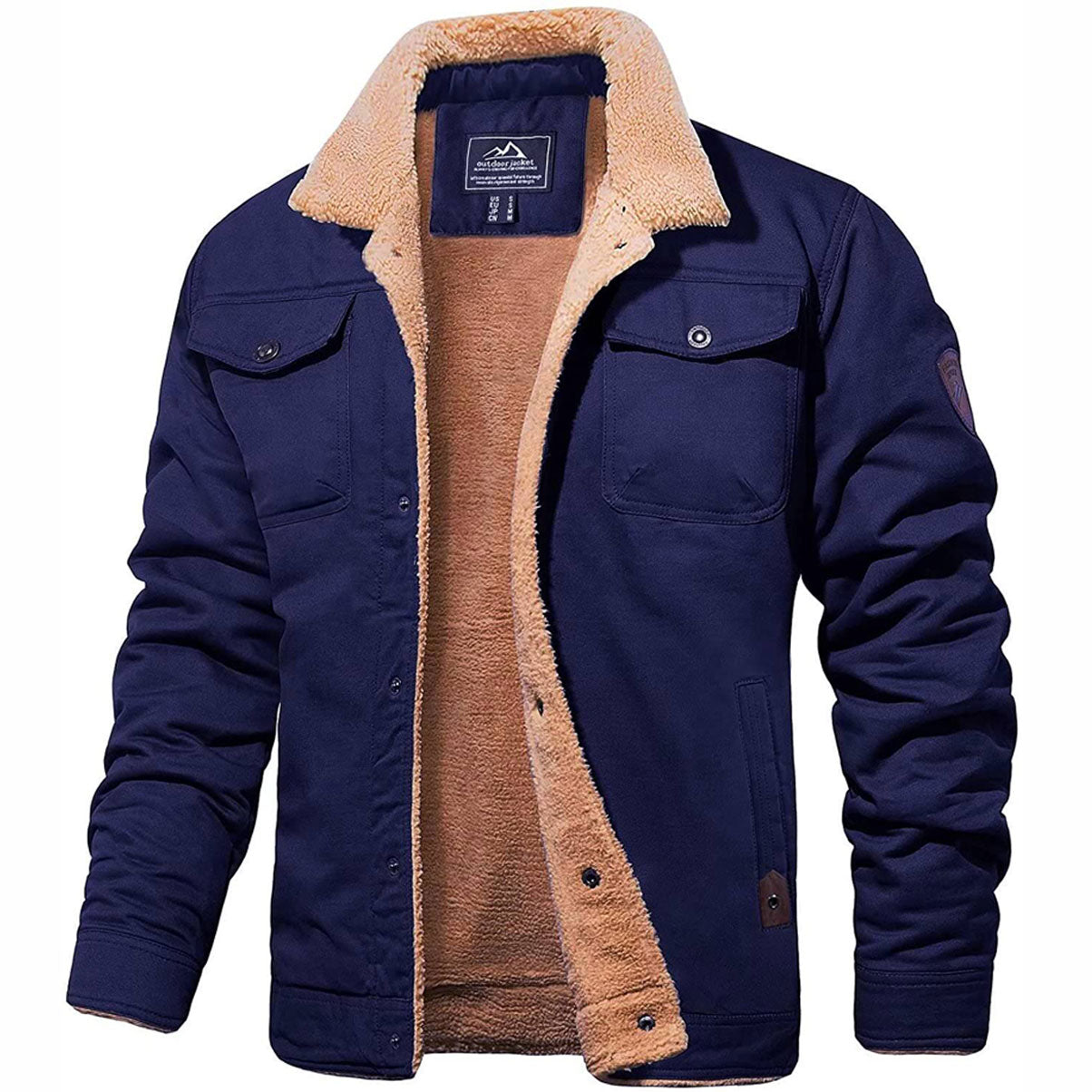 Henri Men's Winter Jacket – Warm Blouson with Sherpa Lining & Faux Fur Collar