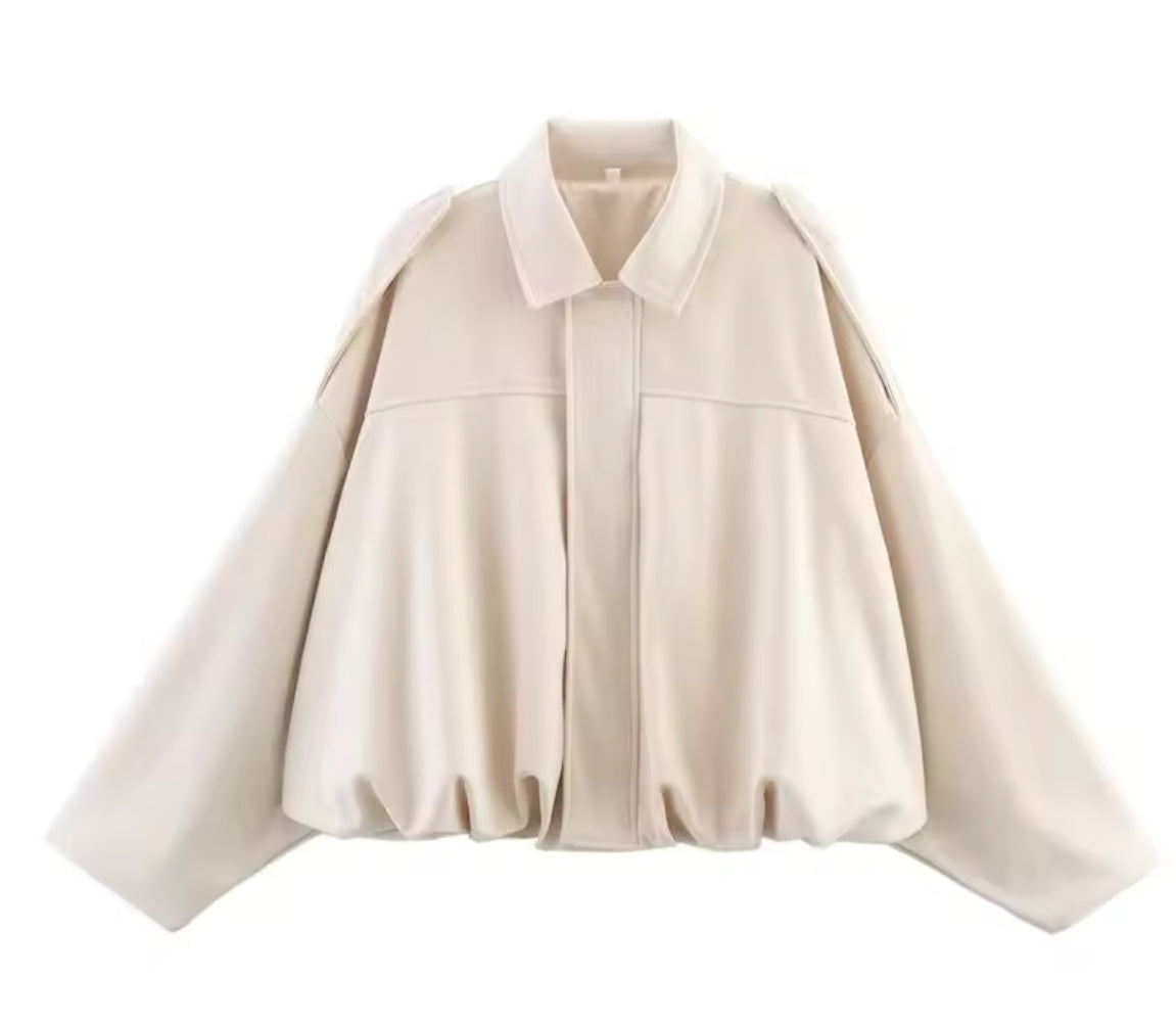 Elliana Women's Jacket – Loose Suede Effect Jacket with Practical Pockets for Autumn/Winter