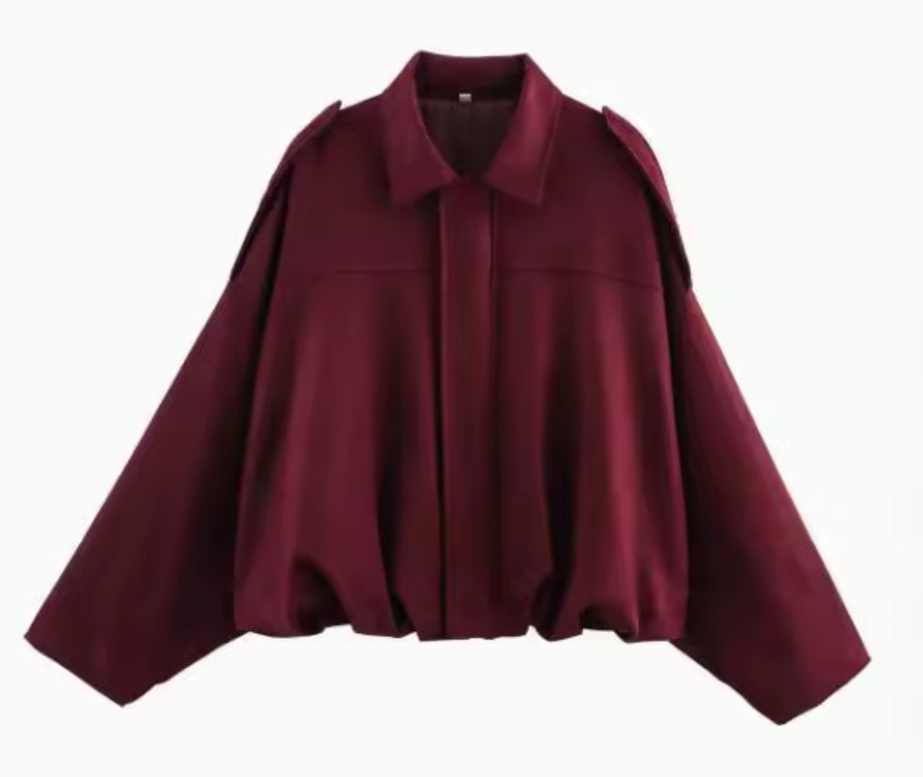 Elliana Women's Jacket – Loose Suede Effect Jacket with Practical Pockets for Autumn/Winter