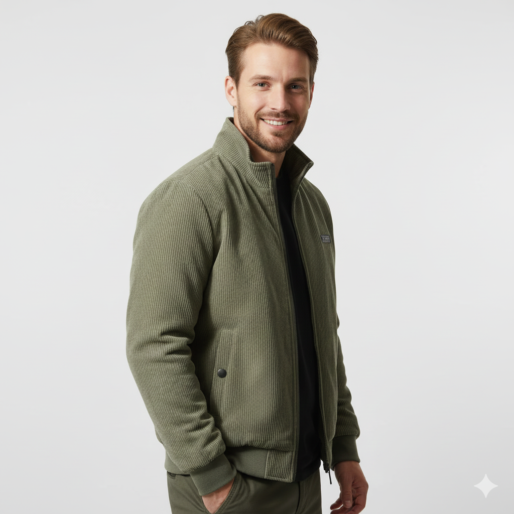 Glenn Men's Corduroy Vest – Warm Sherpa-Lined Jacket with Comfortable Fit