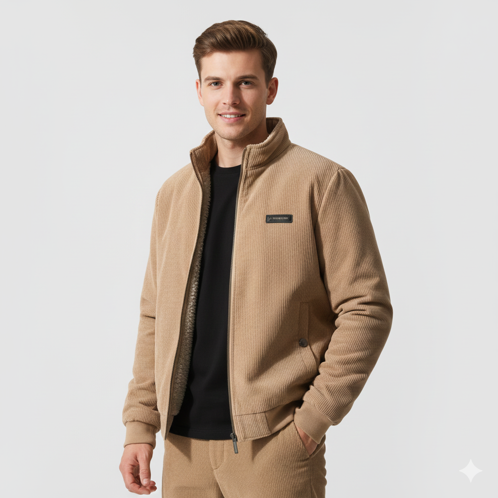 Glenn Men's Corduroy Vest – Warm Sherpa-Lined Jacket with Comfortable Fit