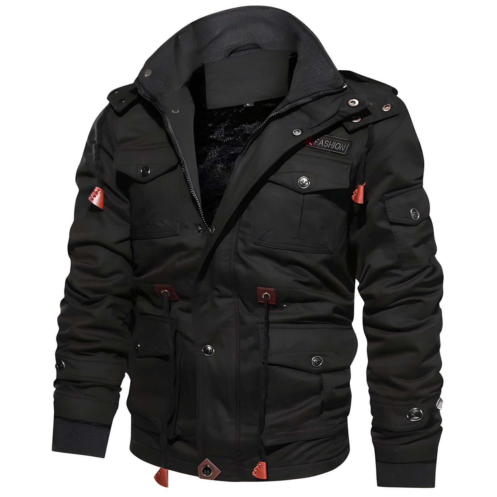 George Veste Outdoor Homme – Military Style with Lined Hood & Multiple Pockets