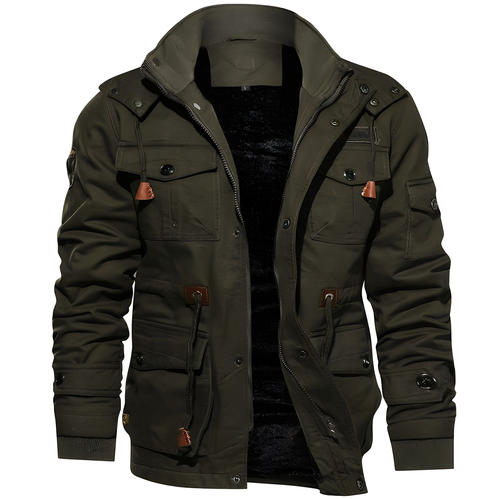 George Veste Outdoor Homme – Military Style with Lined Hood & Multiple Pockets