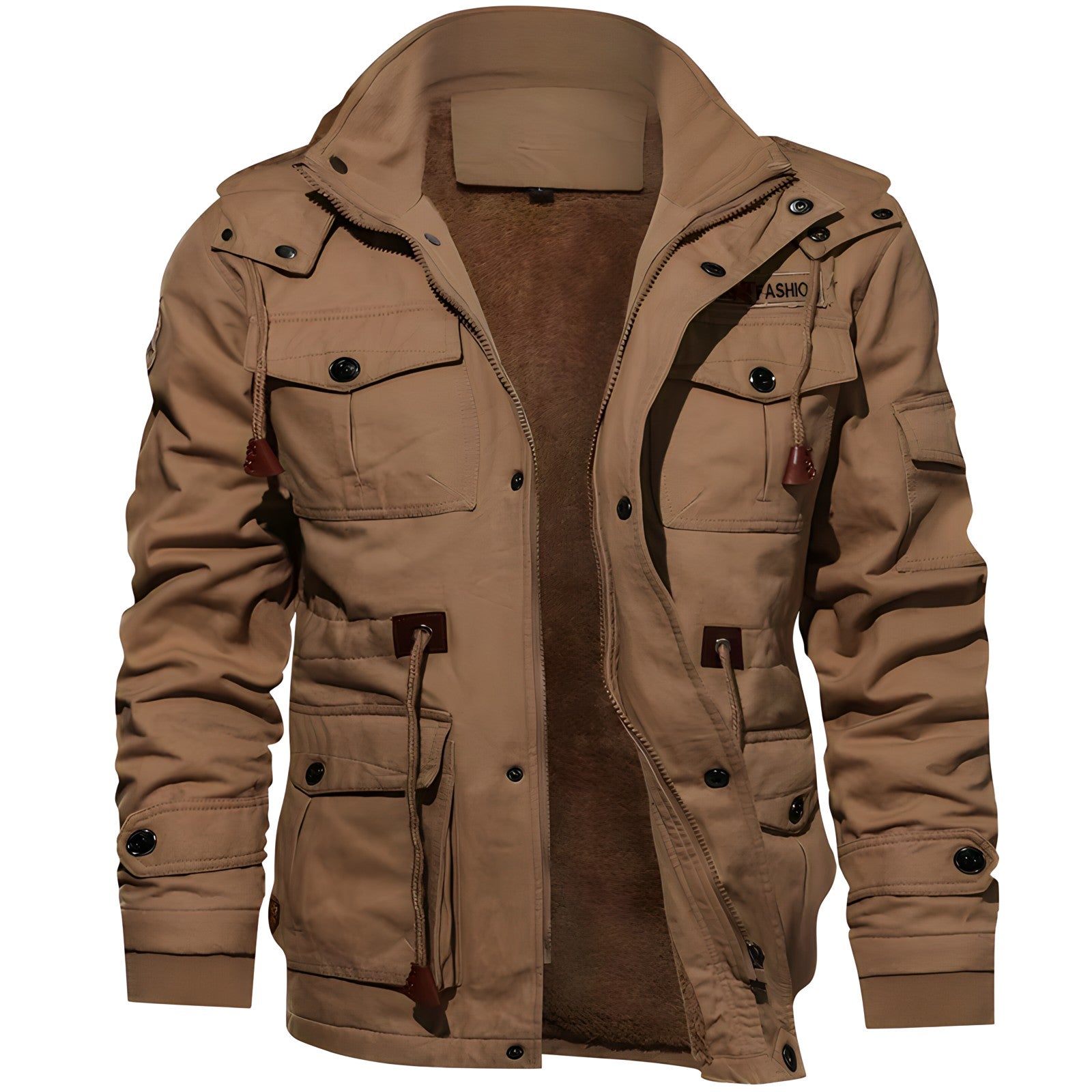 George Veste Outdoor Homme – Military Style with Lined Hood & Multiple Pockets