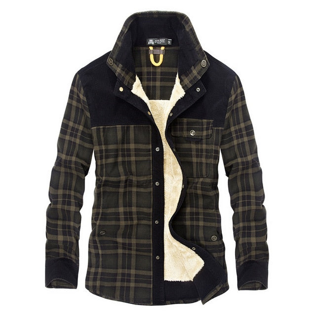 Arthuro Men's Winter Coat – Elegant Plaid Jacket with Notched Collar & Classic Buttoning