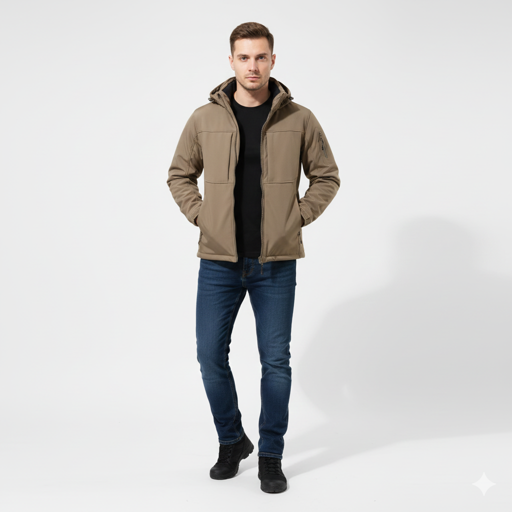 Hudson Men's Hooded Down Jacket – Insulated Winter Puffer Jacket with Zipper Closure