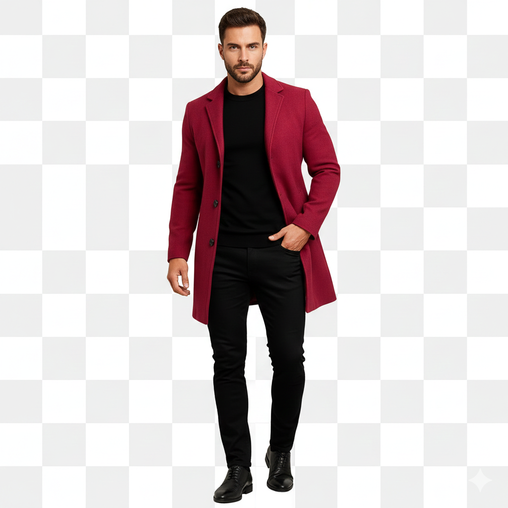 Ian Men's Winter Coat | Long Buttoned Coat | Windproof & Elegant Design