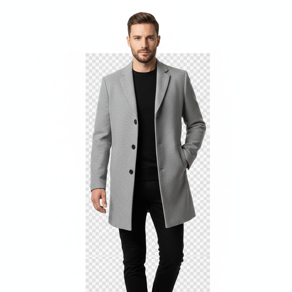 Ian Men's Winter Coat | Long Buttoned Coat | Windproof & Elegant Design