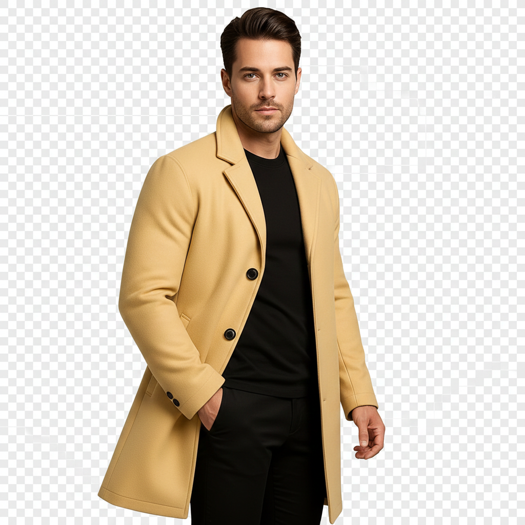 Ian Men's Winter Coat | Long Buttoned Coat | Windproof & Elegant Design
