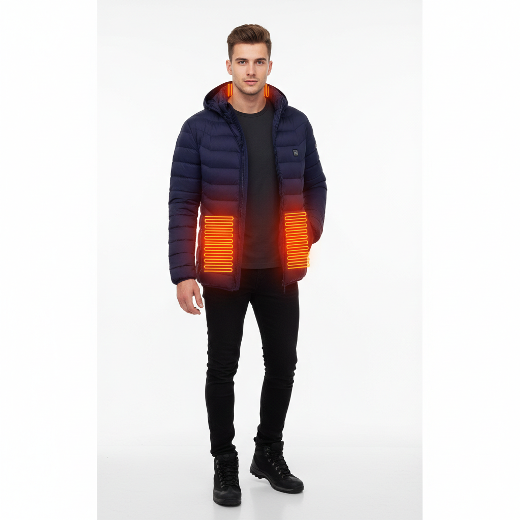 Axel Men's Winter Heated Jacket – Waterproof Softshell with Hood & Built-in Heating