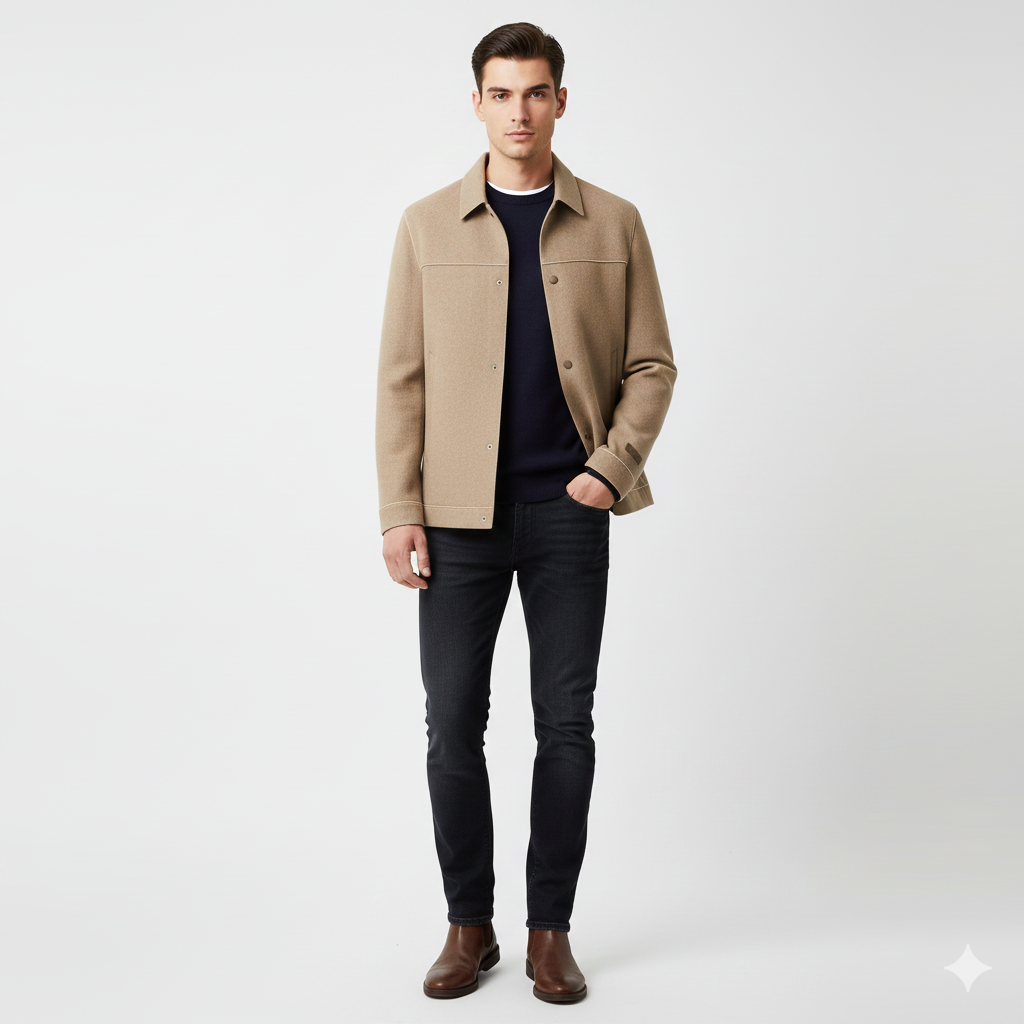Hudson Men's Wool Fitted Coat – Modern Design & Timeless Elegance
