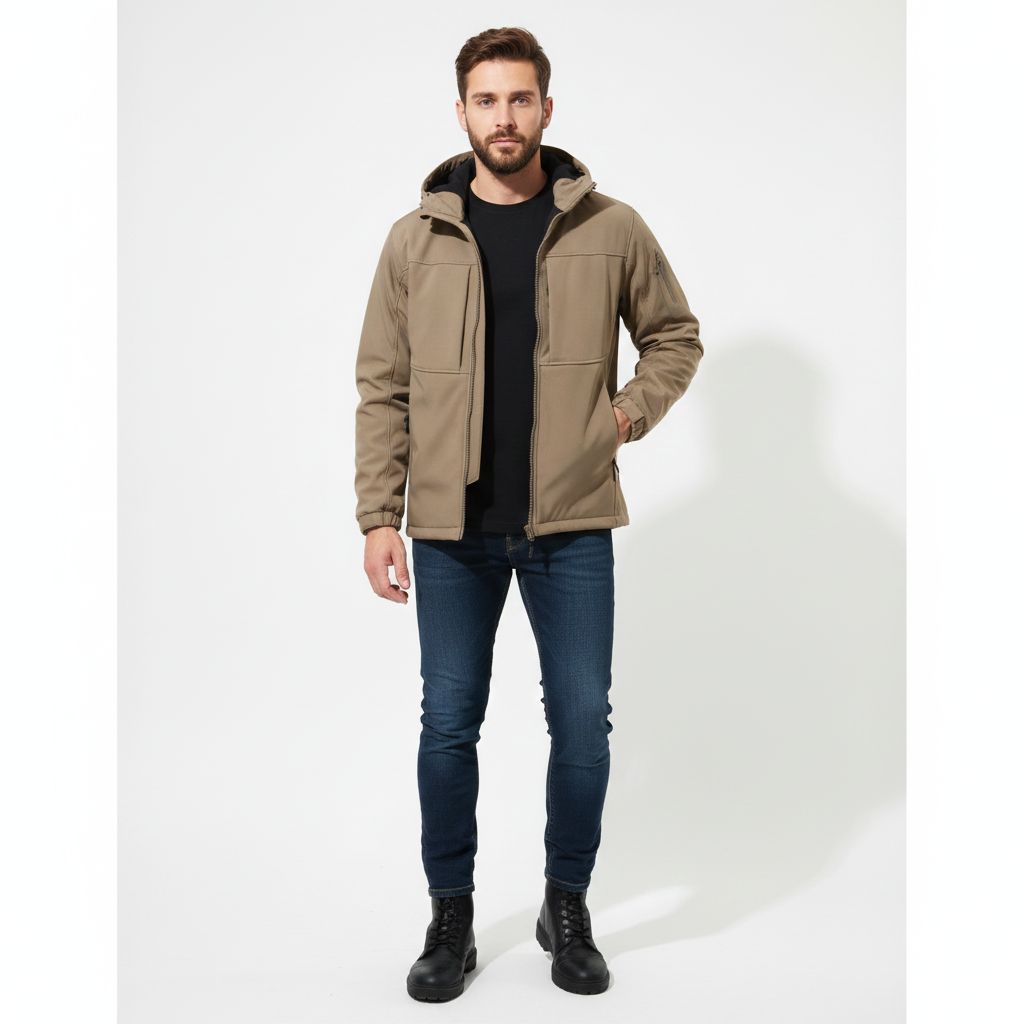Max Men's Softshell Jacket with Hood – Functional Design & Stretchy Modern Fit